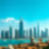 Stunning skyline view of Dubai showcasing ocean towers