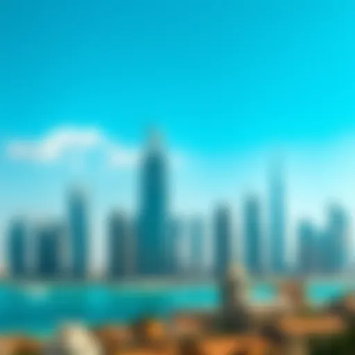 Stunning skyline view of Dubai showcasing ocean towers