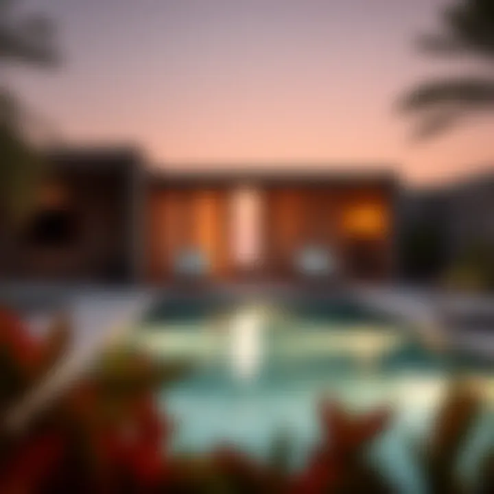 Intimate setting for relaxation by a private pool