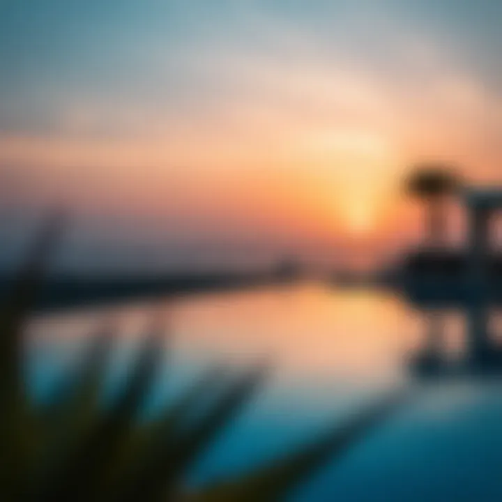 Stunning sunset view from a private pool