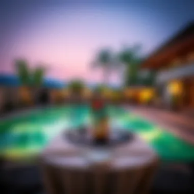 Exquisite dining setup near a private pool