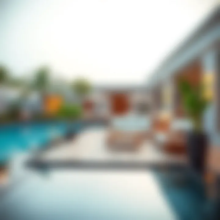 Luxurious outdoor lounge area by the private pool