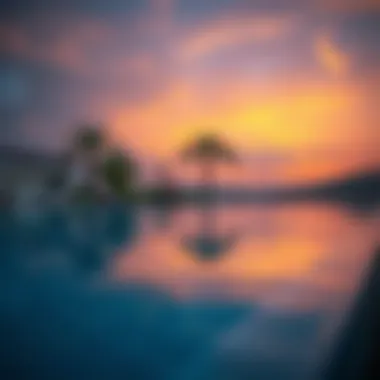 Tranquil sunset ambiance at a private hotel pool