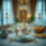 A beautifully set table for Iftar with traditional dishes.