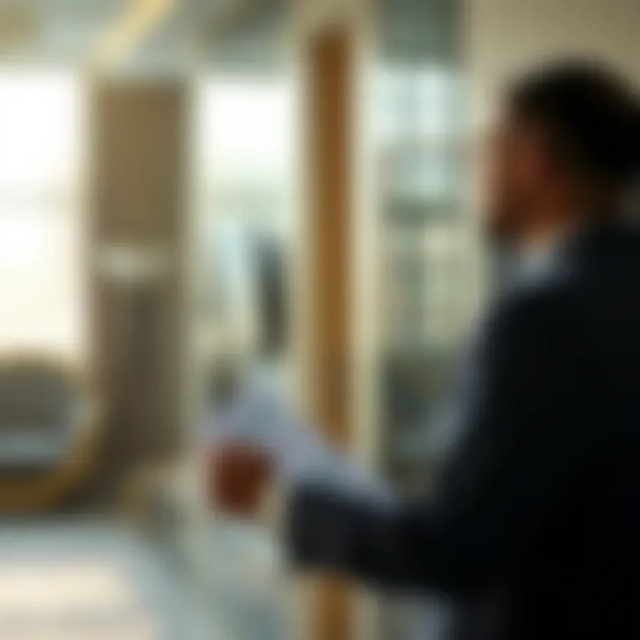 Investor examining options in Rashidiya's real estate market