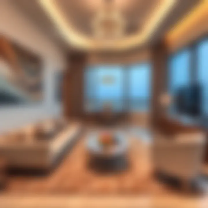 Modern room interior showcasing elegant furnishings