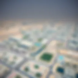 Aerial view of Al Khawaneej showcasing land plots