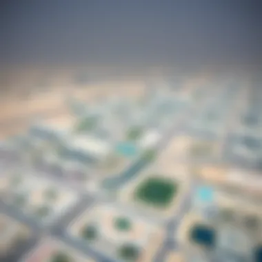 Aerial view of Al Khawaneej showcasing land plots