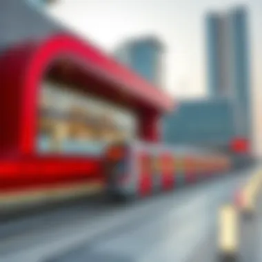 Aesthetic view of Red Line Metro station exterior showcasing modern architecture