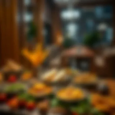 A beautifully arranged platter of traditional dishes at مطعم تين السعديات