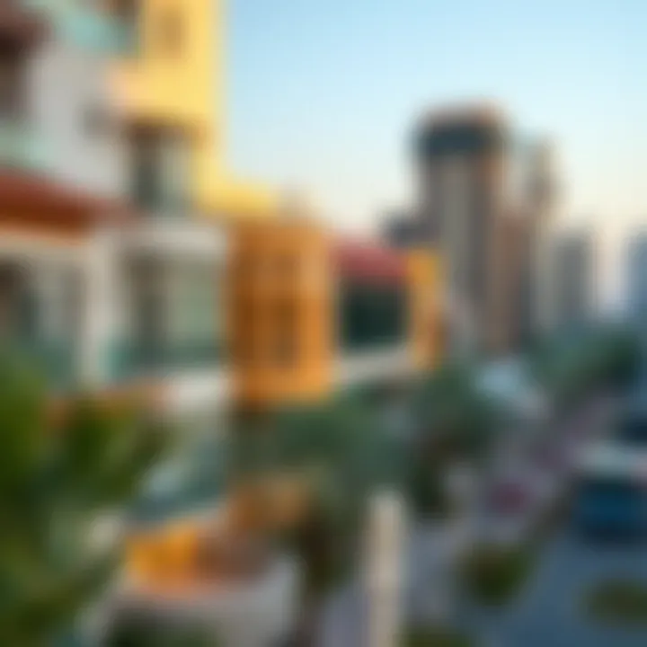 A map highlighting popular neighborhoods for room rentals in Dubai