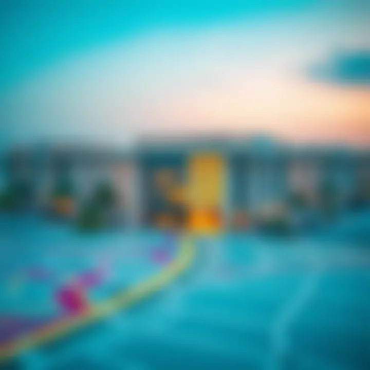 Map highlighting accessibility features of Al Quoz