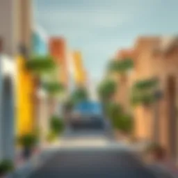 Vibrant street view of Al Quoz showcasing local architecture