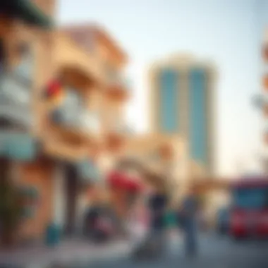 Vibrant lifestyle scene in a neighborhood near Dafza Metro