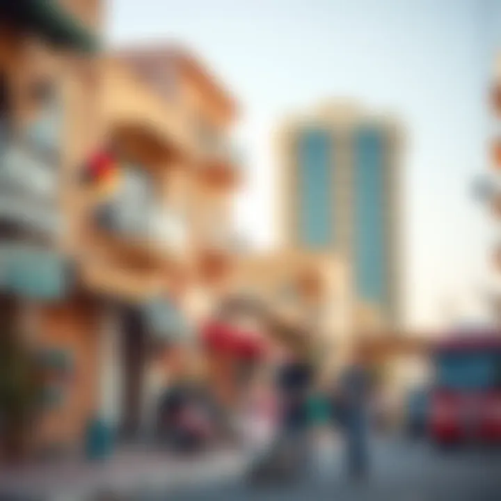 Vibrant lifestyle scene in a neighborhood near Dafza Metro