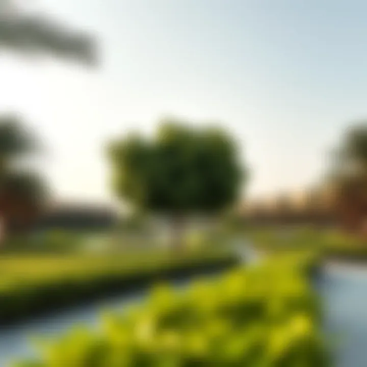Scenic view of Roxy Al Khawaneej Walk showcasing lush greenery and recreational areas