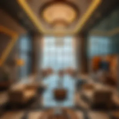 Panoramic view of the Saif Tower interior demonstrating its luxurious amenities