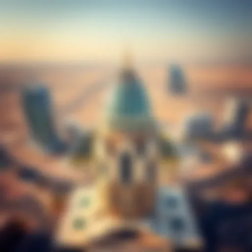 Aerial view of Saleh Bin Lahej Majan Building highlighting its architectural design