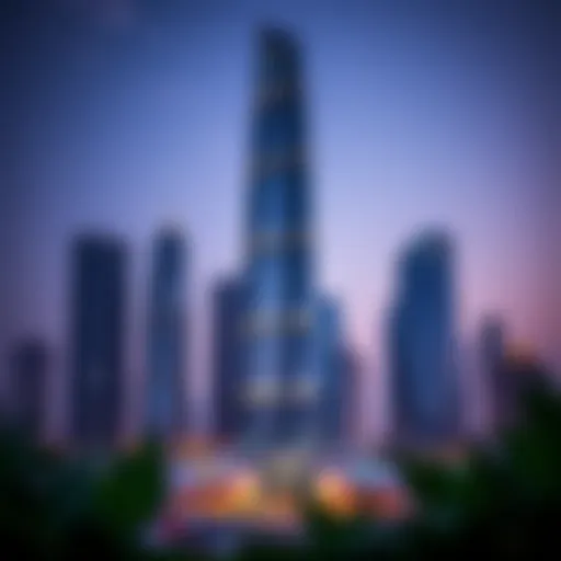 Stunning exterior view of Silver Tower against the Dubai skyline