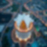 Bird's-eye view of Sky Track Dubai showcasing its unique architectural design