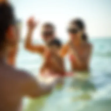 Family enjoying a sunny day at the beach