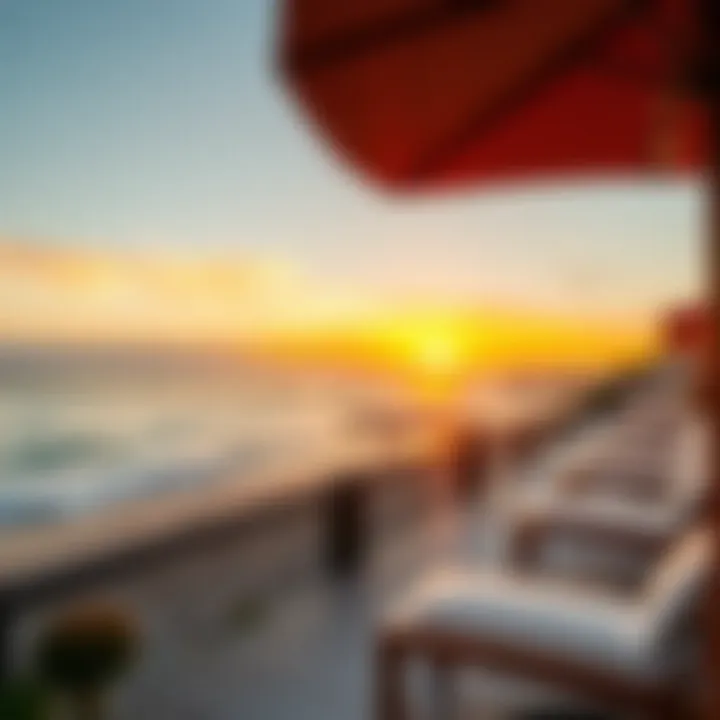 Sunset view over a picturesque beach