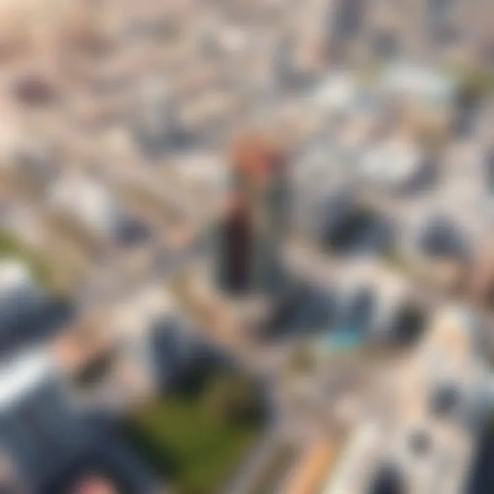 Aerial view of the Tecom area highlighting its strategic location