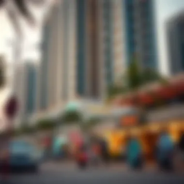 Surrounding community of Tecom ABC Building with vibrant urban life