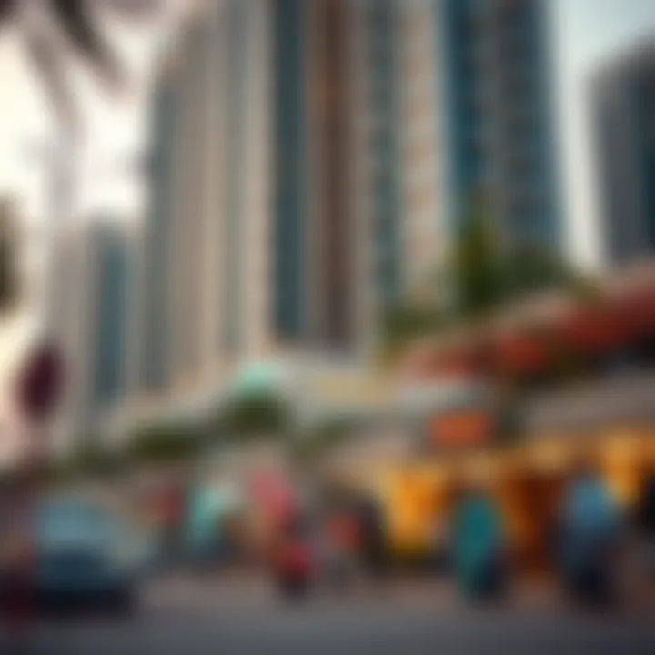 Surrounding community of Tecom ABC Building with vibrant urban life