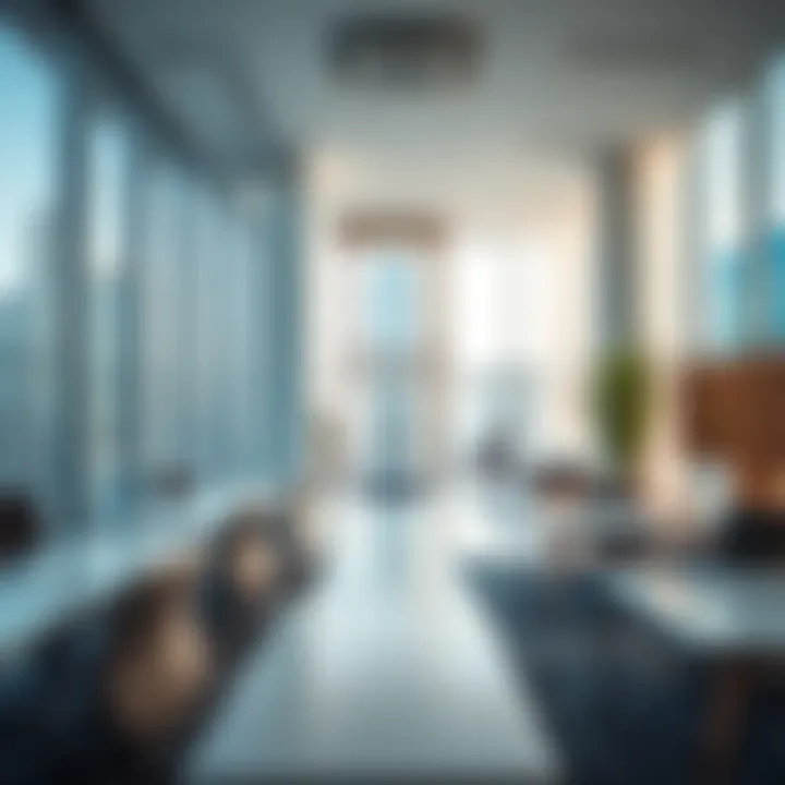 Interior view of the Tecom ABC Building showcasing modern office spaces