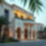 Stunning facade of Al Habtoor villas showcasing modern architecture