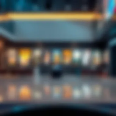 Vibrant movie posters displayed in the cinema lobby