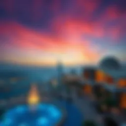 A panoramic view of Ain Dubai against the sunset sky