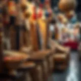 A vibrant display of handmade crafts at the Dubai Flea Market.