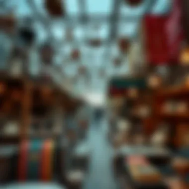 Stalls filled with vintage items and antiques in Dubai's marketplace.