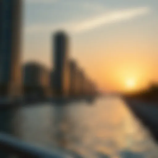 Breathtaking view of JBR Walk at sunset