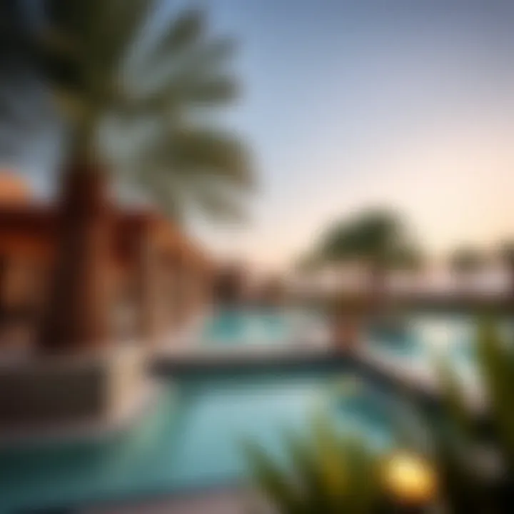 Relaxing Poolside Oasis at Melia Desert Palm Serene poolside area emphasizing relaxation