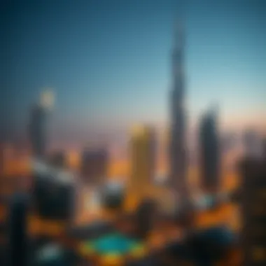 Downtown Dubai: Nighttime Brilliance Stunning skyline of Downtown Dubai at night