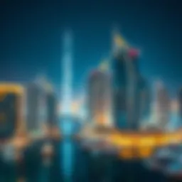 Panoramic view of Dubai Marina showcasing luxury waterfront properties