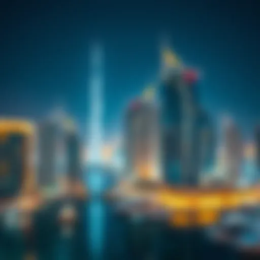 Panoramic view of Dubai Marina showcasing luxury waterfront properties