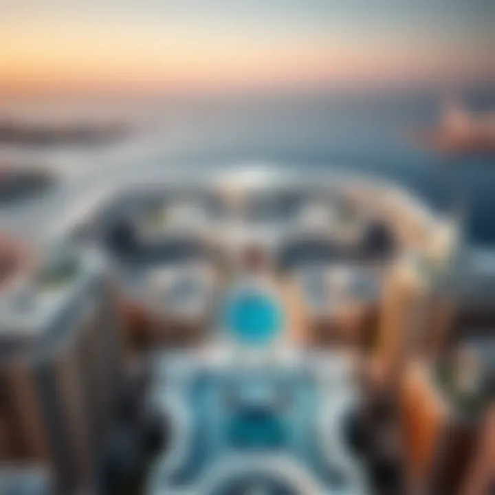 Aerial Perspective of The Palm's Exclusive Layout Aerial view showcasing the magnificent layout of The Palm