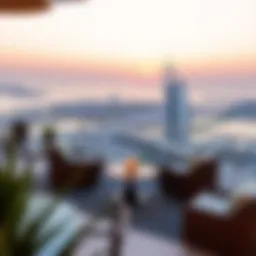 Stunning view of The Palm Jumeirah from a luxury penthouse balcony