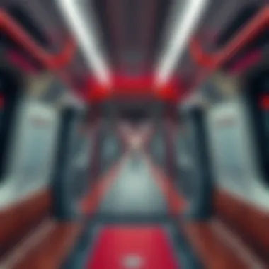 Interior view of a modern metro train