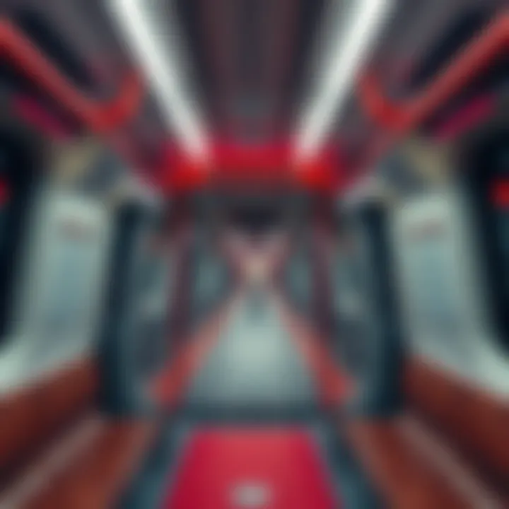 Interior view of a modern metro train