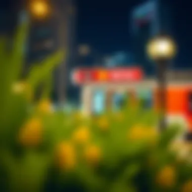 Vibrant surroundings near a Red Line station