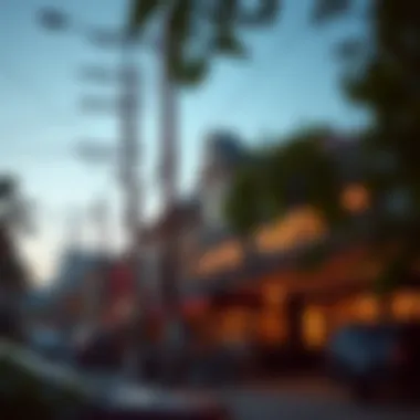 A vibrant neighborhood showcasing the influence of nearby coffee shops