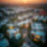 Aerial view of The Valley community showcasing modern architecture