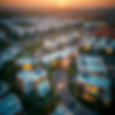 Aerial view of The Valley community showcasing modern architecture