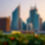 Luxurious Dubai skyline with iconic architecture