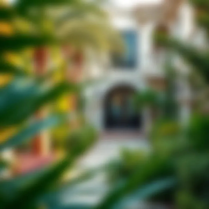 Beautiful garden area of a villa